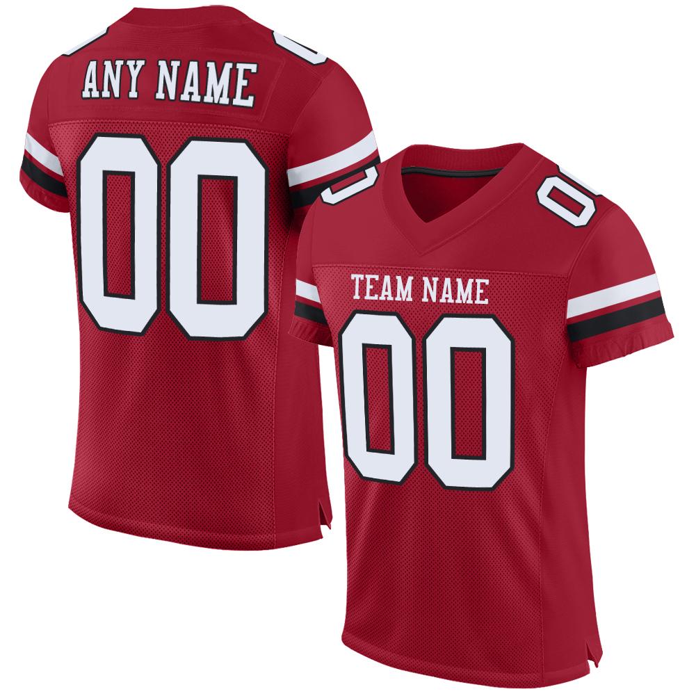 Custom Cardinal White-Black Classic Style Mesh Authentic American Football Jersey| KXKSHOP
