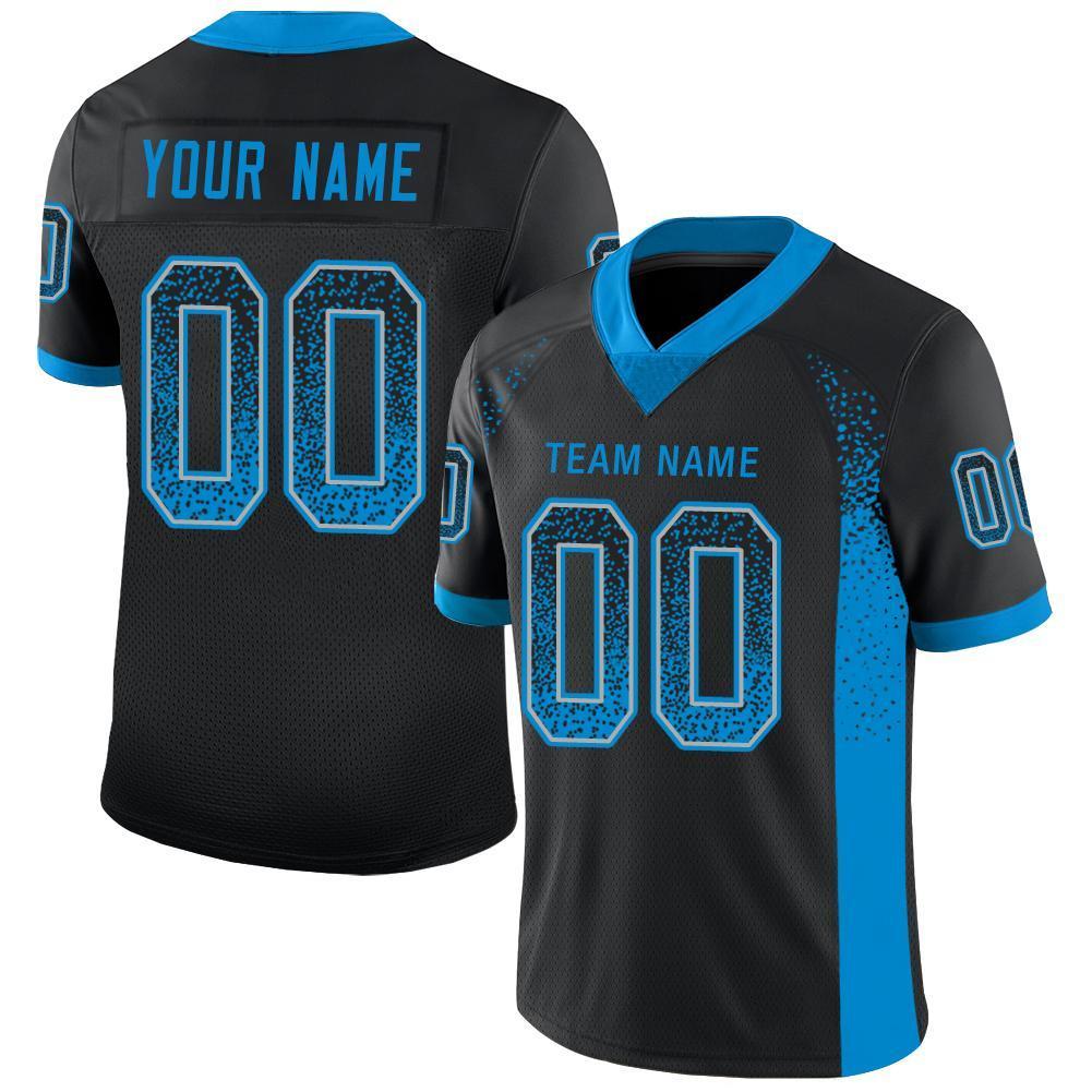 Custom Black Panther Blue-Gray Drift Fashion Mesh Authentic American Football Jersey| KXKSHOP