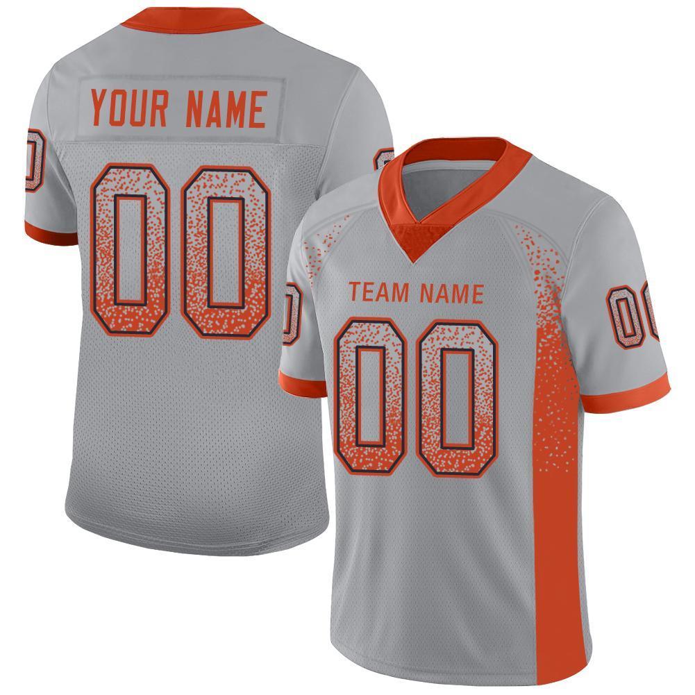Custom Light Gray Orange-Navy Drift Fashion Mesh Authentic American Football Jersey| KXKSHOP