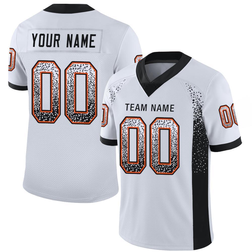 Custom White Black-Orange Drift Fashion Mesh Authentic American Football Jersey| KXKSHOP