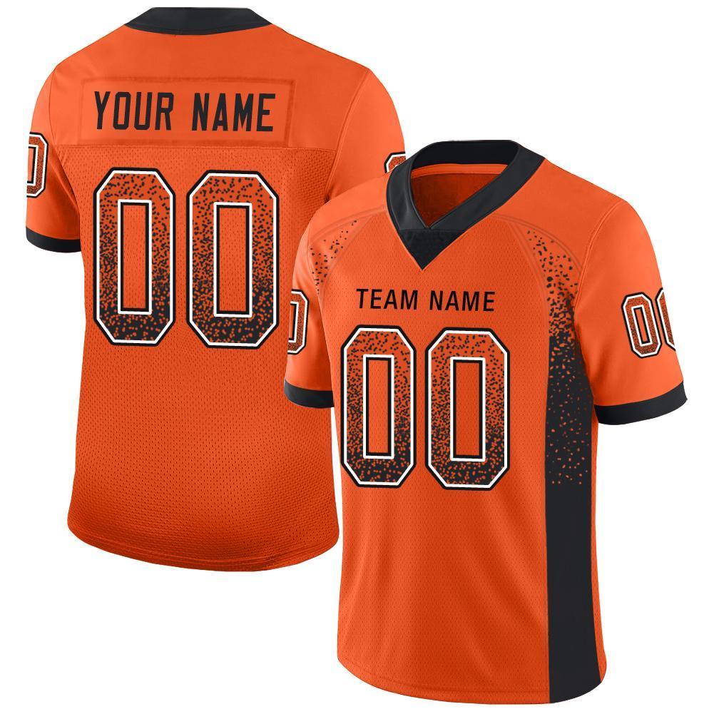 Custom Orange Black-White Drift Fashion Mesh Authentic American Football Jersey| KXKSHOP