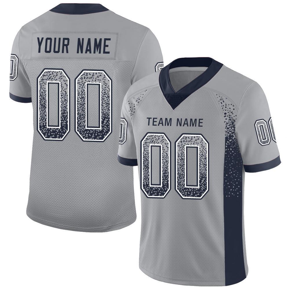 Custom Light Gray Navy-White Drift Fashion Mesh Authentic American Football Jersey| KXKSHOP