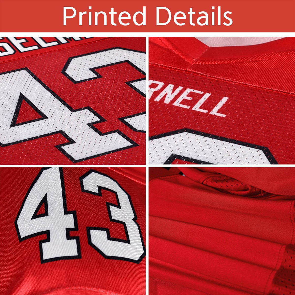 Custom Red Old Gold Retro Personalized Sleeve Line Authentic American Football Jersey