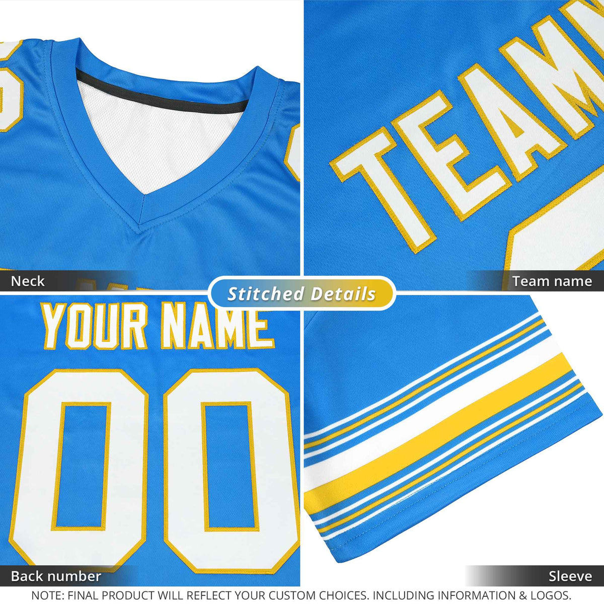 Custom Gold Green Retro Personalized Sleeve Line Authentic American Football Jersey