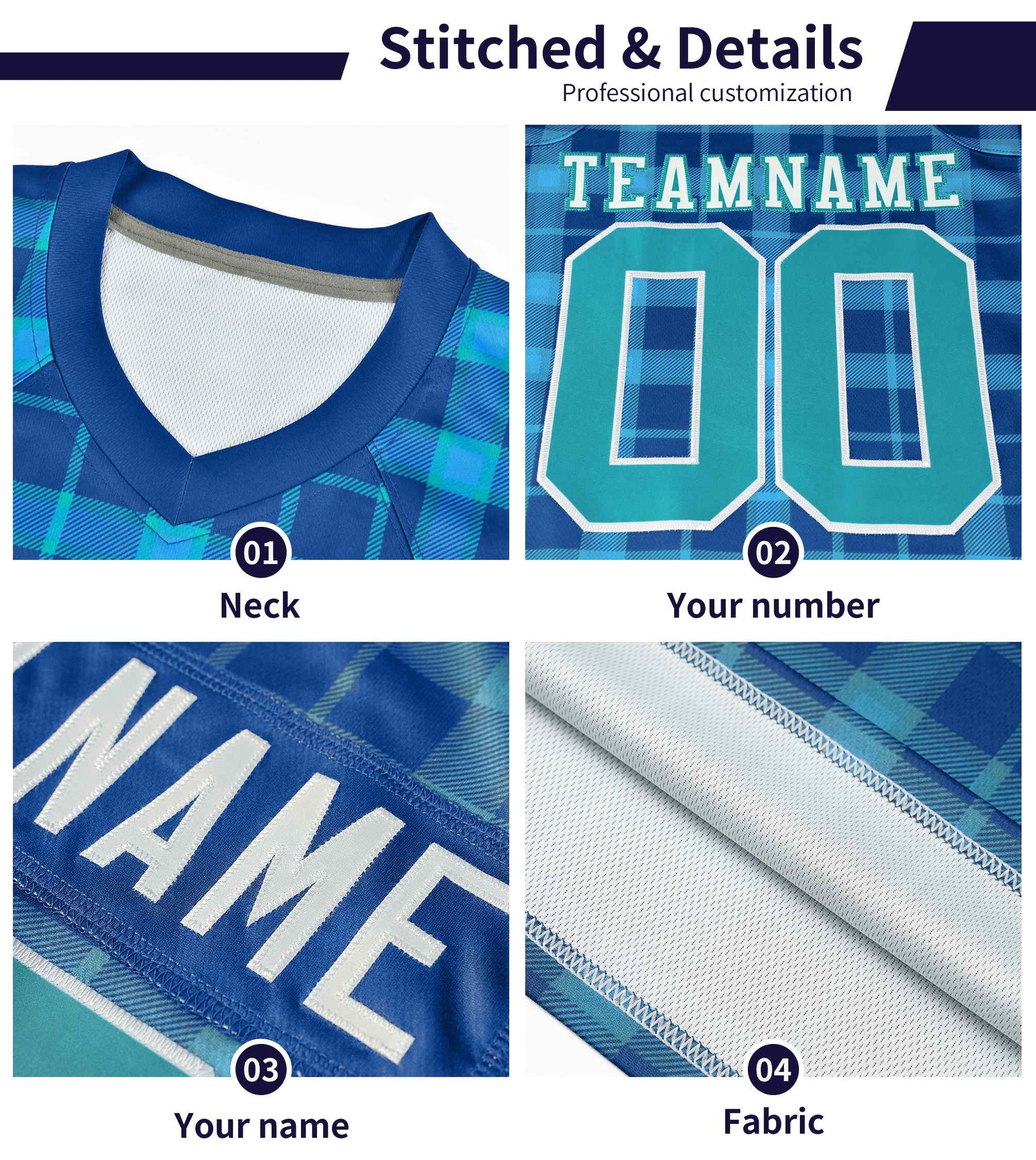 Custom Orange Personalized Plaid Pattern Design Authentic Football Jersey