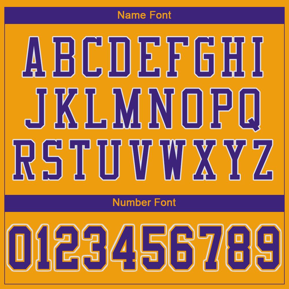 Custom Gold Purple-White Classic Style Mesh Authentic American Football Jersey| KXKSHOP