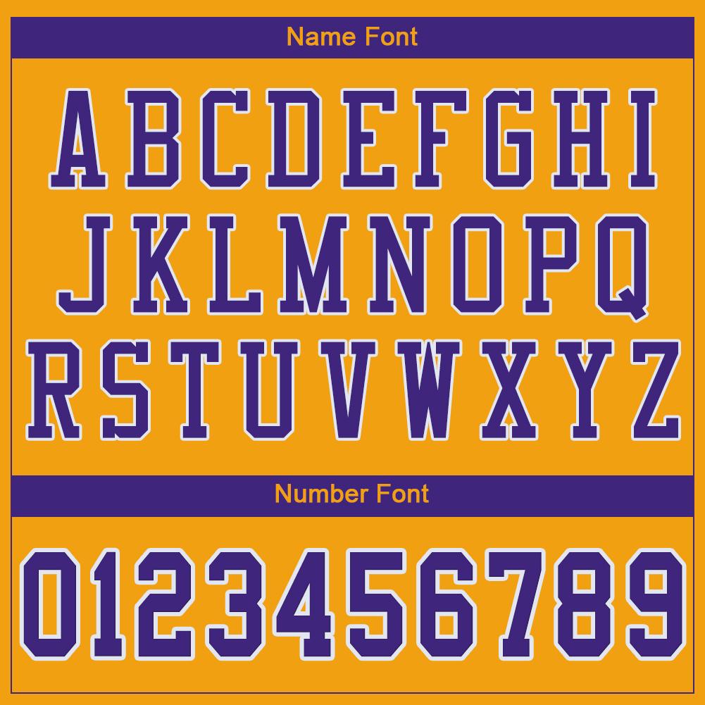 Custom Gold Purple-White Classic Style Mesh Authentic American Football Jersey| KXKSHOP