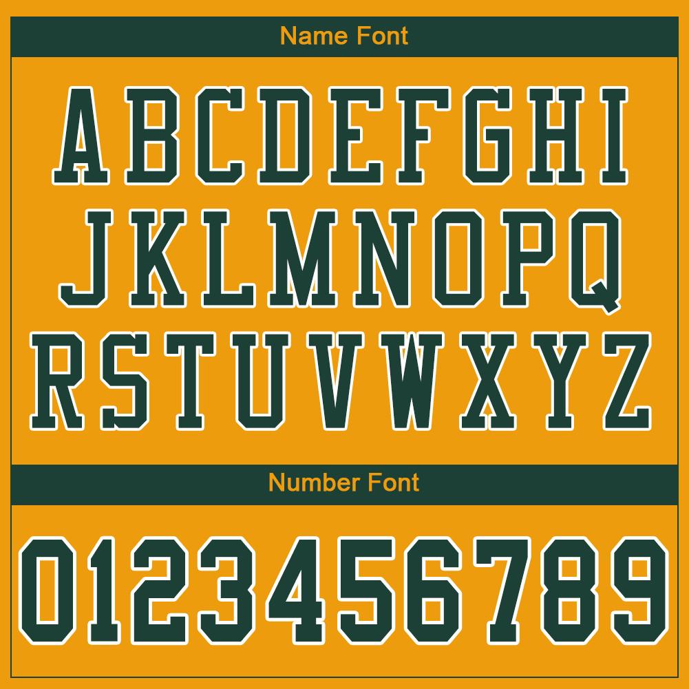 Custom Gold Green-White Classic Style Mesh Authentic American Football Jersey| KXKSHOP