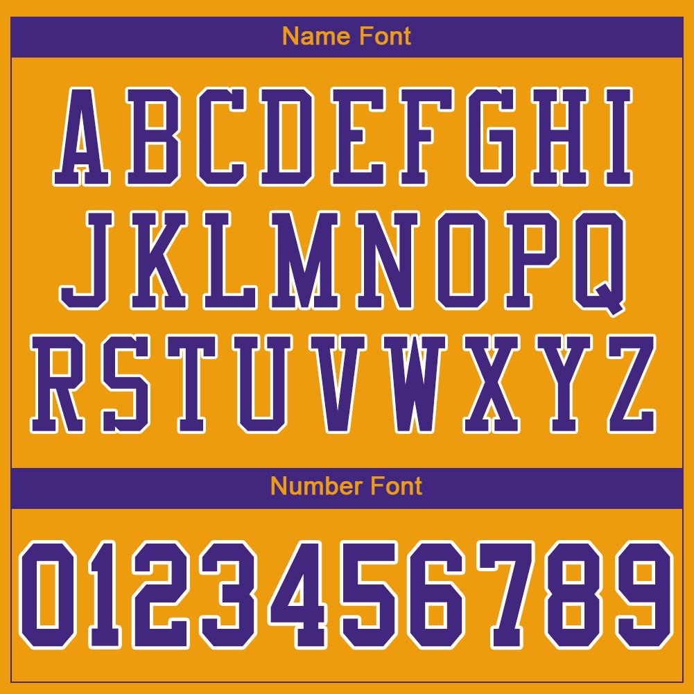 Custom Gold Purple-White Classic Style Mesh Authentic American Football Jersey| KXKSHOP