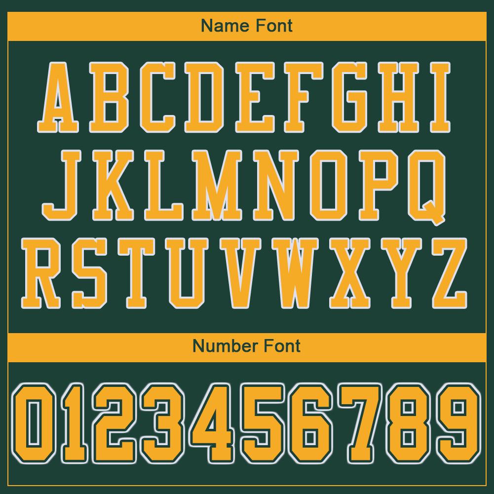 Custom Green Gold-White Classic Style Mesh Authentic American Football Jersey| KXKSHOP