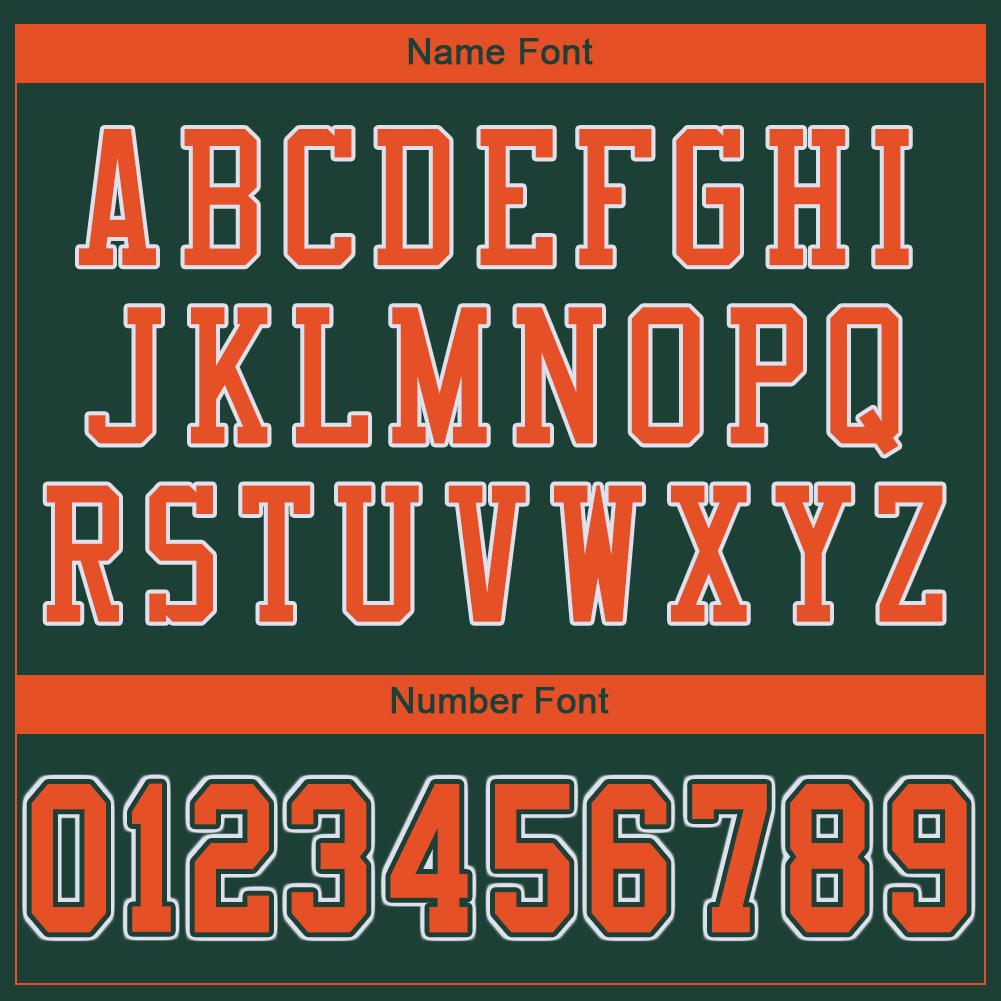 Custom Green Orange-White Classic Style Mesh Authentic American Football Jersey| KXKSHOP