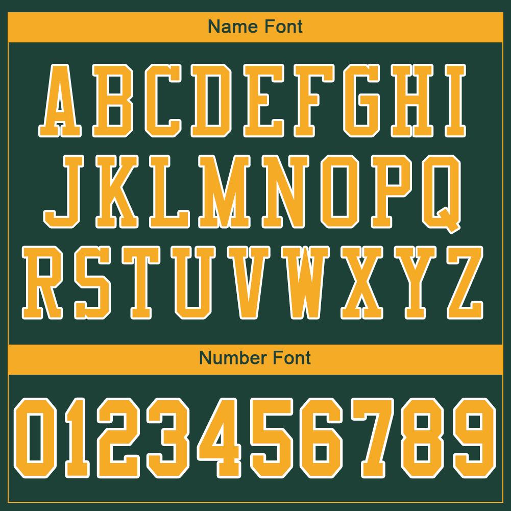 Custom Green Gold-White Classic Style Mesh Authentic American Football Jersey| KXKSHOP
