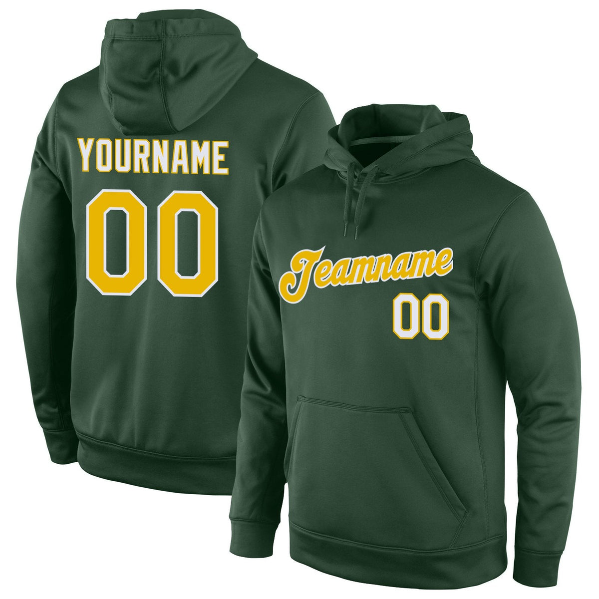 Custom Green Yellow-White Classic Style Uniform Pullover Fashion Hoodie| KXKSHOP