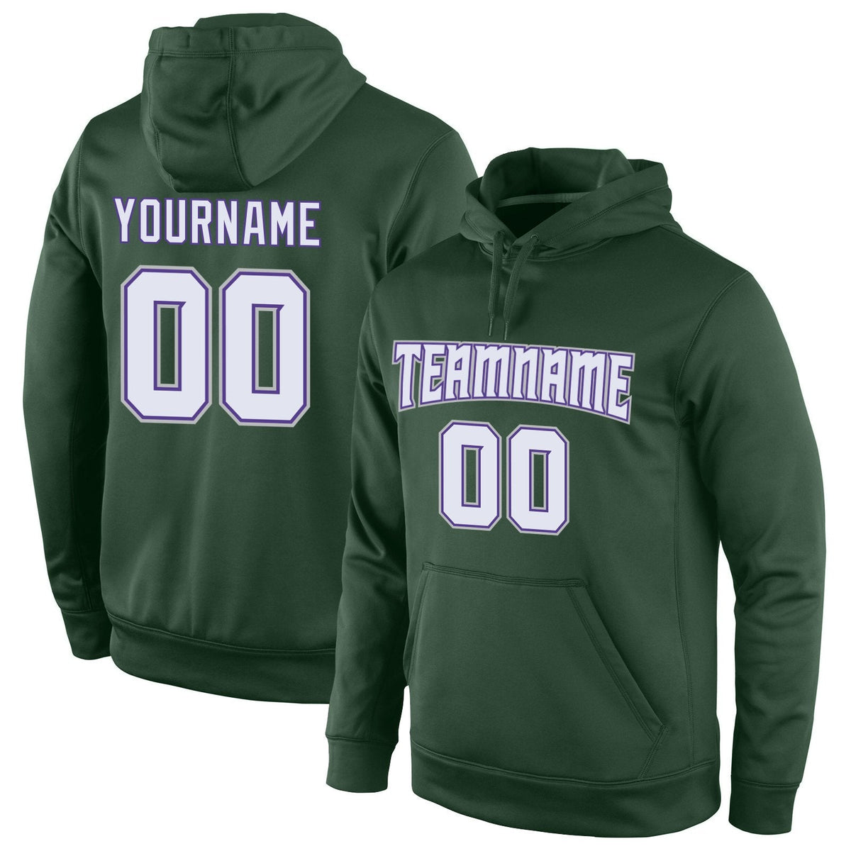 Custom Green White-Purple Classic Style Uniform Pullover Fashion Hoodie| KXKSHOP