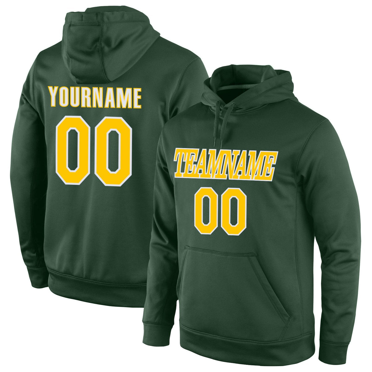Custom Green Yellow-White Classic Style Uniform Pullover Fashion Hoodie| KXKSHOP