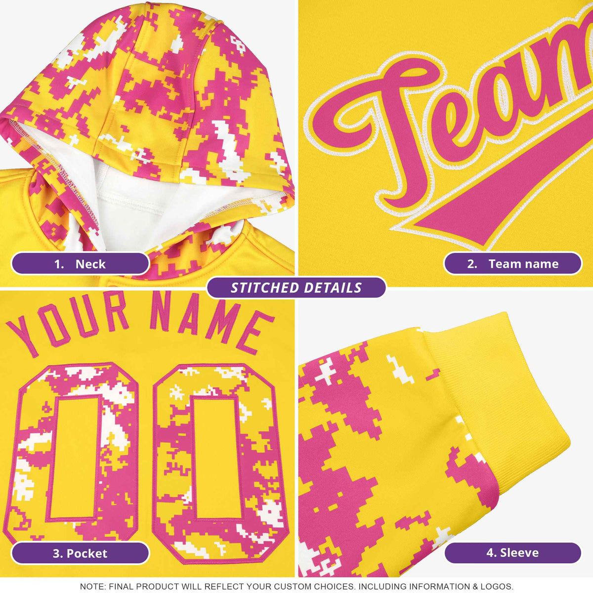 Custom Aqua Purple-Cream Raglan Sleeves Varsity Full-Snap Letterman Camo Jacket Hoodie| KXKSHOP