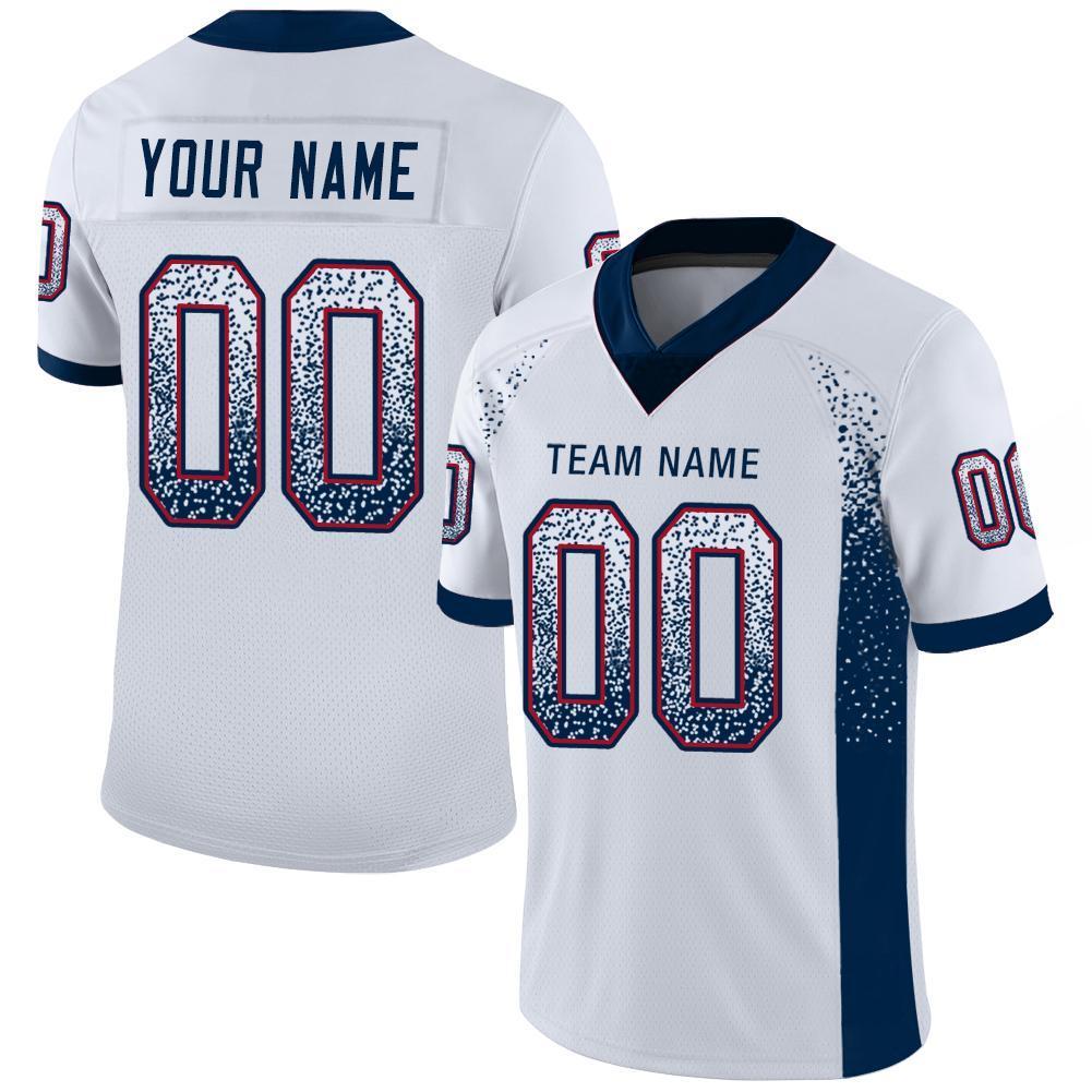 Custom White Navy-Red Drift Fashion Mesh Authentic American Football Jersey| KXKSHOP