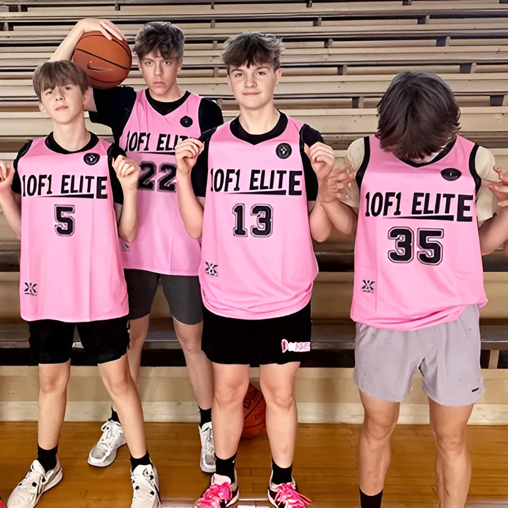 Benutzerdefinierte schwarz rosa doppelseitige Tops Athletic Basketball Jersey