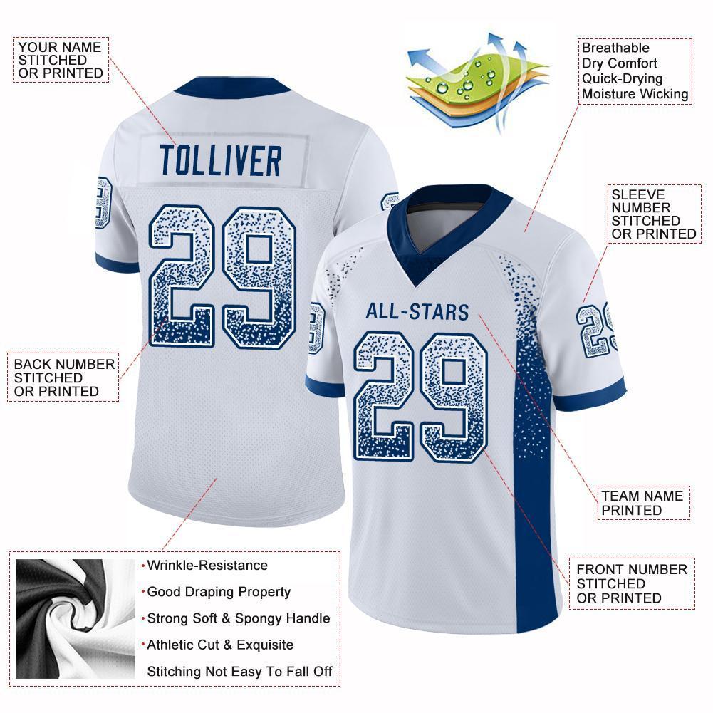 Custom White Royal Drift Fashion Mesh Authentic American Football Jersey| KXKSHOP