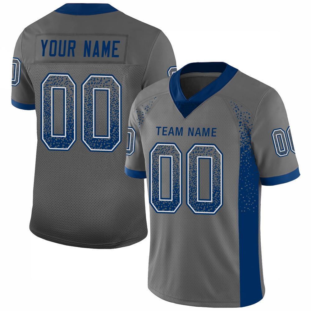 Custom Gray Royal-White Drift Fashion Mesh Authentic American Football Jersey| KXKSHOP