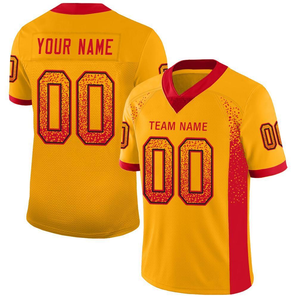 Custom Gold Scarlet-Black Drift Fashion Mesh Authentic American Football Jersey| KXKSHOP