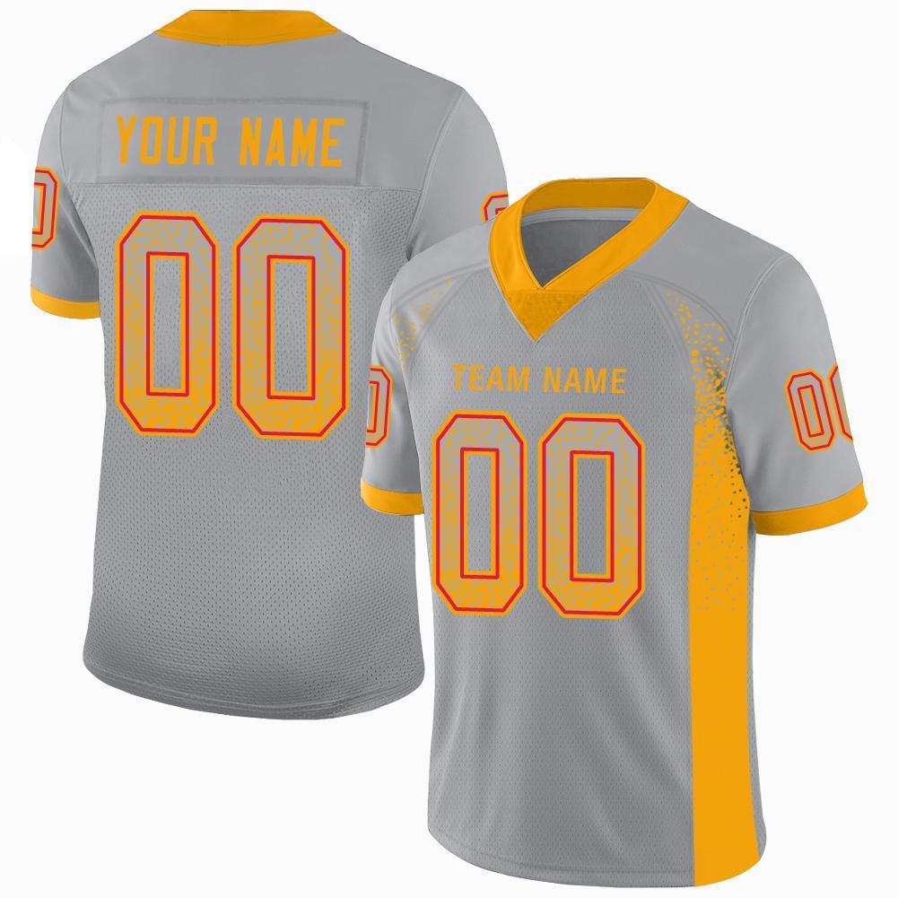 Custom Light Gray Gold-Scarlet Drift Fashion Mesh Authentic American Football Jersey| KXKSHOP