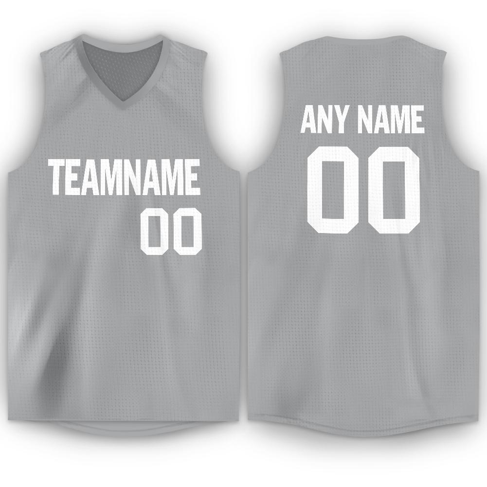 Custom  Gray White Classic Tops Breathable Basketball Jersey| KXKSHOP