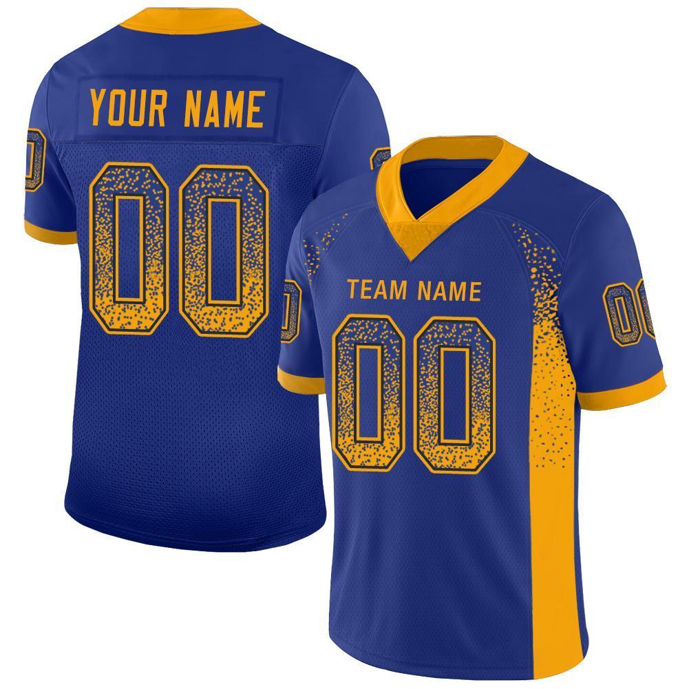 Custom Royal Gold-Navy Drift Fashion Mesh Authentic American Football Jersey| KXKSHOP