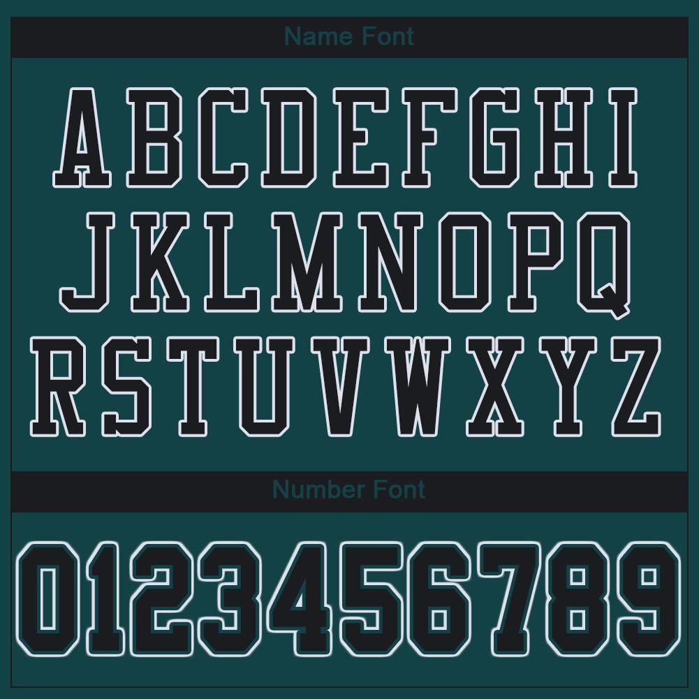 Custom Midnight Green Black-White Classic Style Mesh Authentic American Football Jersey| KXKSHOP