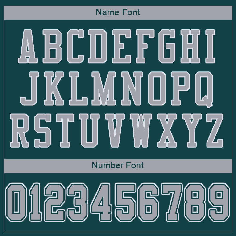 Custom Midnight Green Light Gray-White Classic Style Mesh Authentic American Football Jersey| KXKSHOP