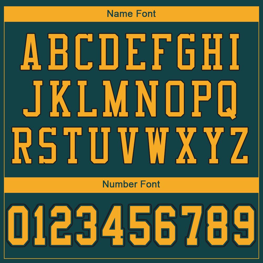 Custom Midnight Green Gold-Black Classic Style Mesh Authentic American Football Jersey| KXKSHOP