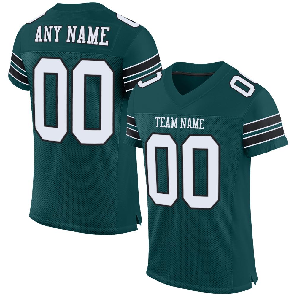 Custom Midnight Green White-Black Classic Style Mesh Authentic American Football Jersey| KXKSHOP