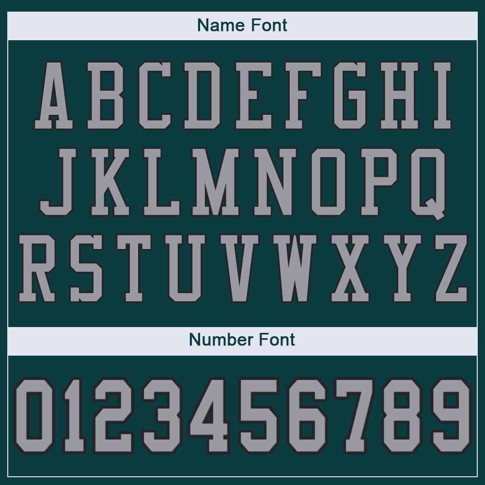 Custom Midnight Green Light Gray-Black Classic Style Mesh Authentic American Football Jersey| KXKSHOP