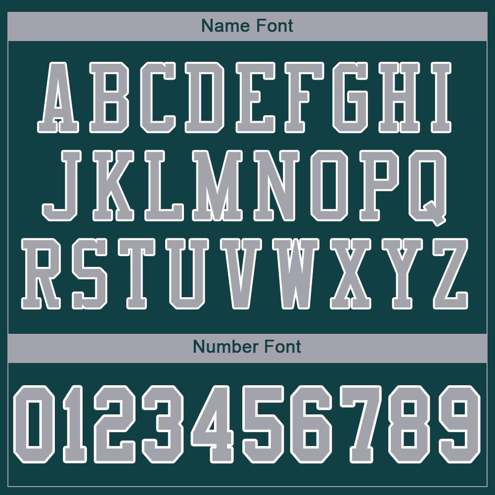 Custom Midnight Green Gray-White Classic Style Mesh Authentic American Football Jersey| KXKSHOP