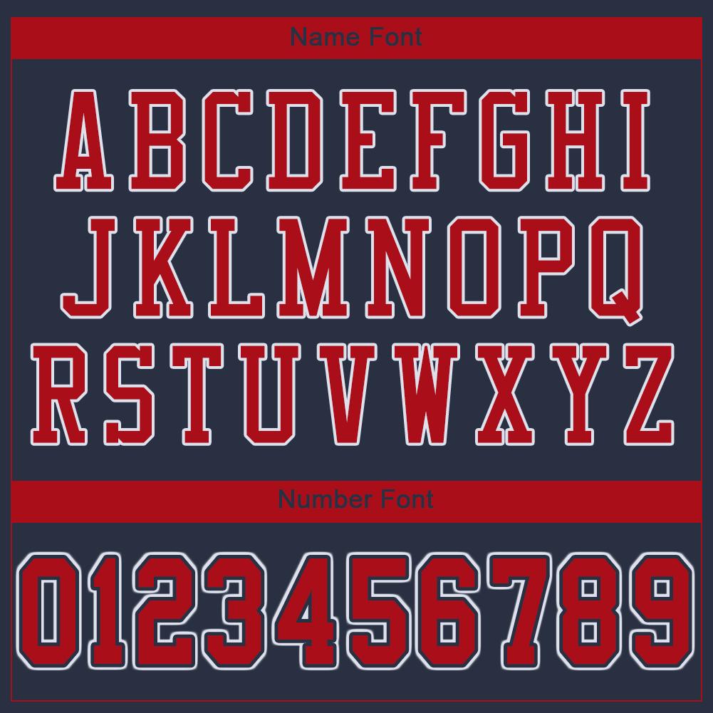 Custom Navy Red-White Classic Style Mesh Authentic American Football Jersey| KXKSHOP