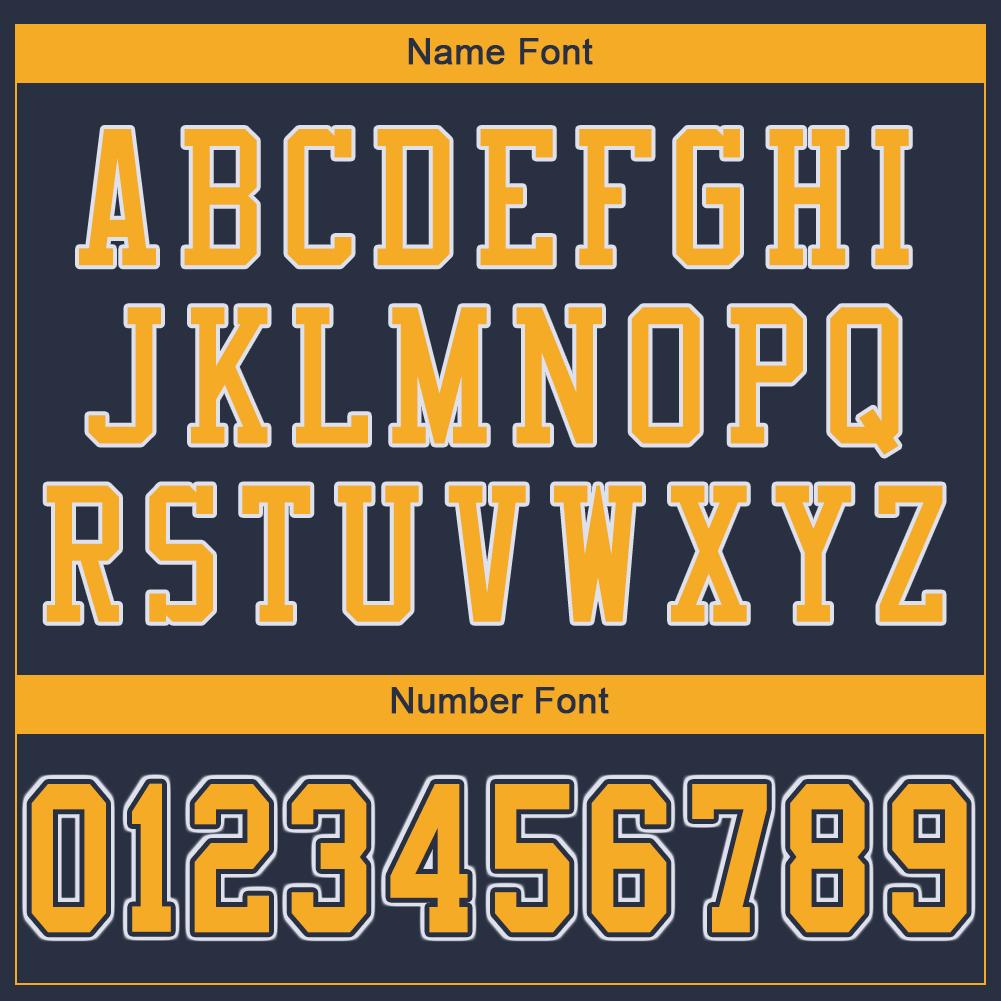 Custom Navy Gold-White Classic Style Mesh Authentic American Football Jersey| KXKSHOP