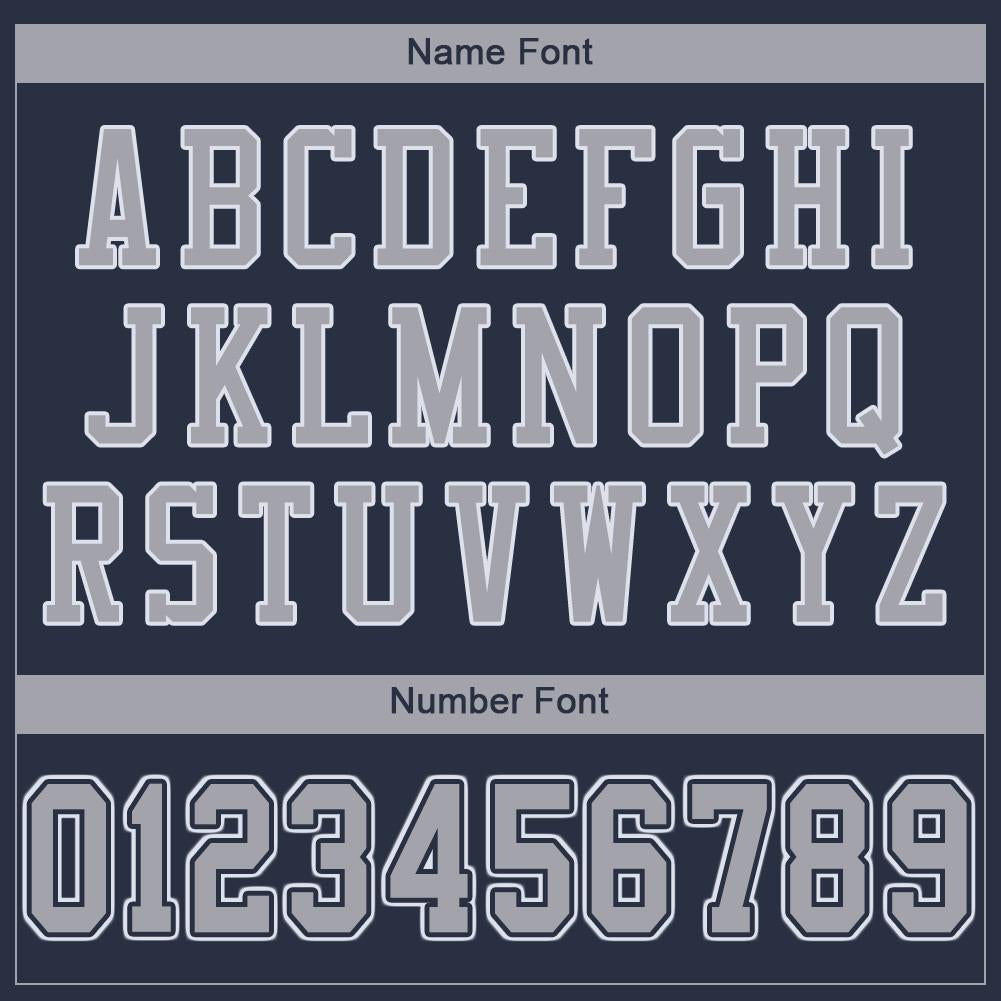 Custom Navy Gray-White Classic Style Mesh Authentic American Football Jersey| KXKSHOP