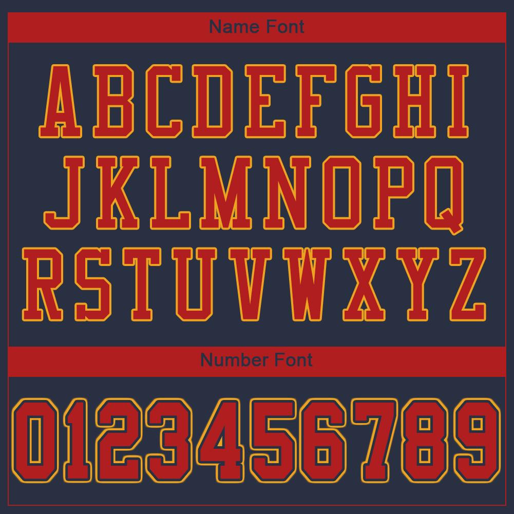 Custom Navy Scarlet-Gold Classic Style Mesh Authentic American Football Jersey| KXKSHOP