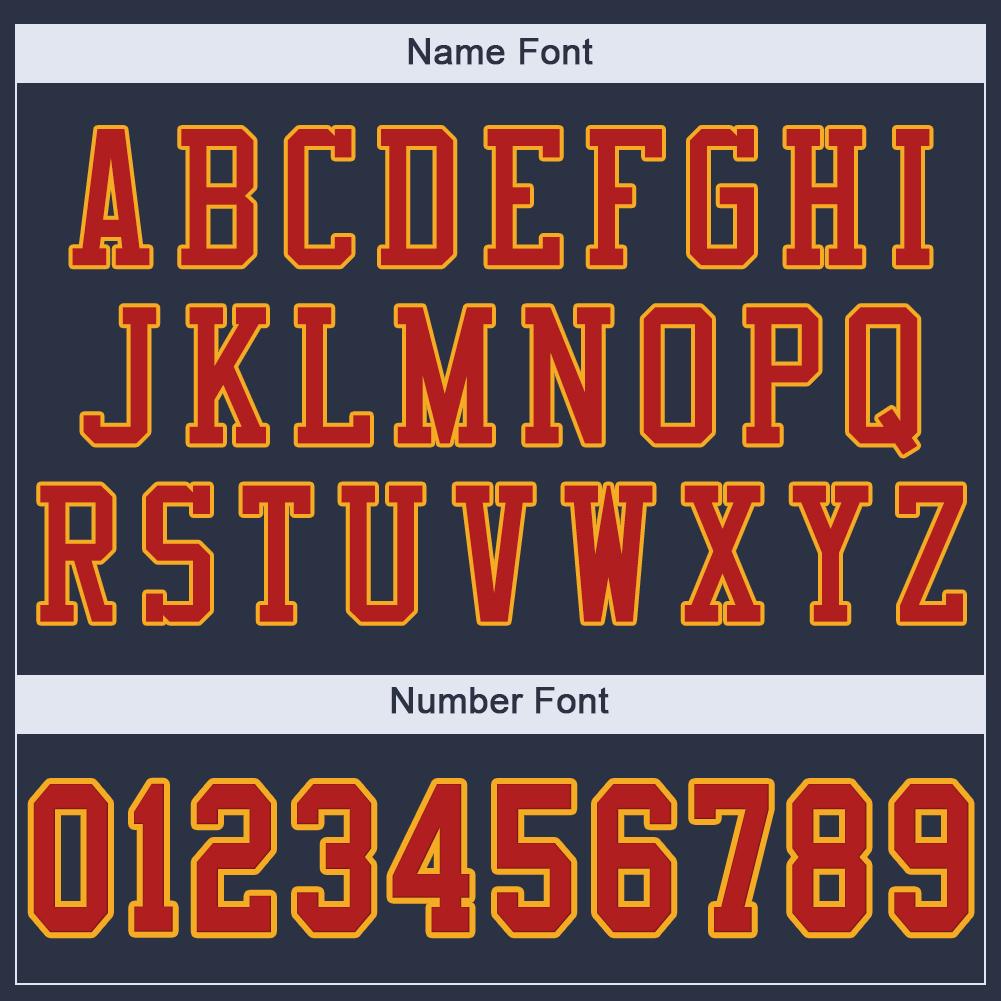 Custom Navy Scarlet-Gold Classic Style Mesh Authentic American Football Jersey| KXKSHOP