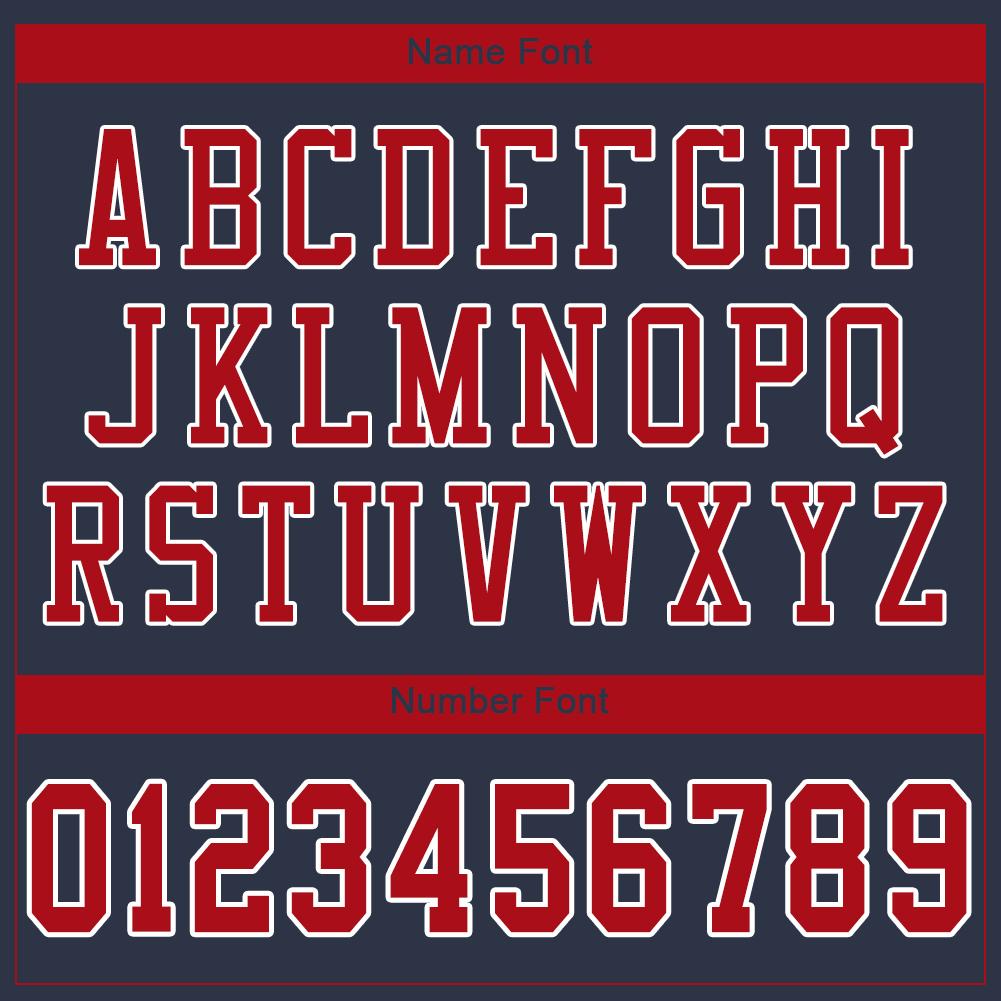 Custom Navy Red-White Classic Style Mesh Authentic American Football Jersey| KXKSHOP