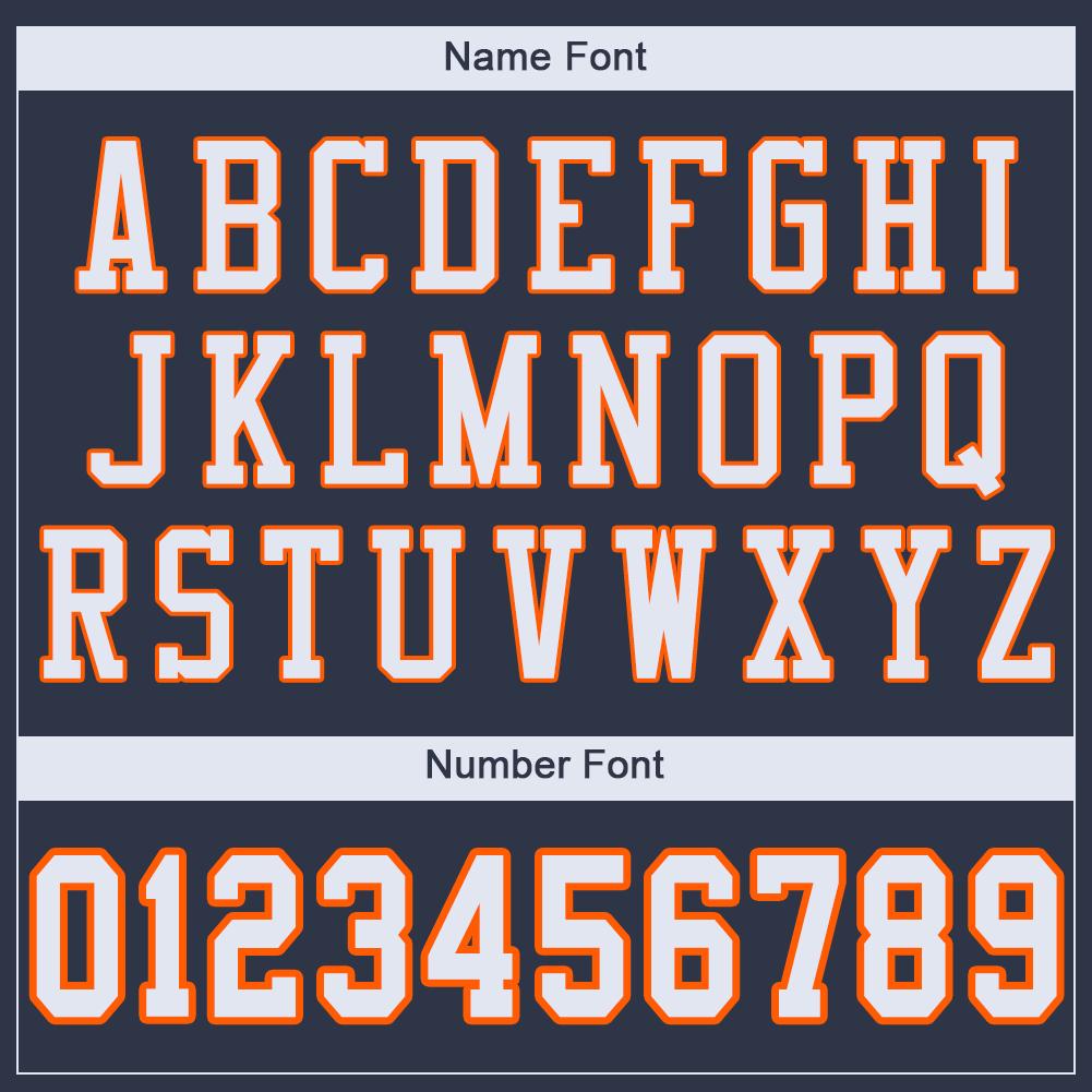 Custom Navy White-Orange Classic Style Mesh Authentic American Football Jersey| KXKSHOP