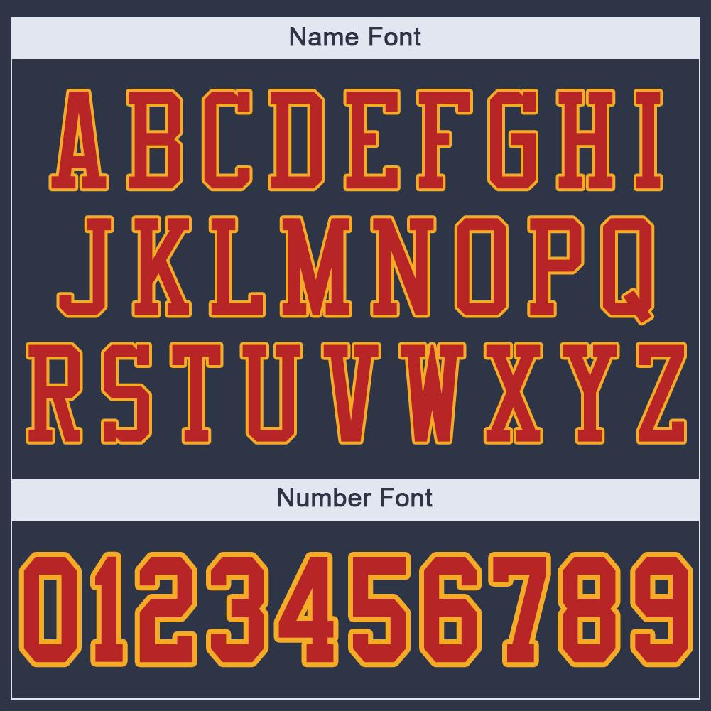 Custom Navy Scarlet-Gold Classic Style Mesh Authentic American Football Jersey| KXKSHOP