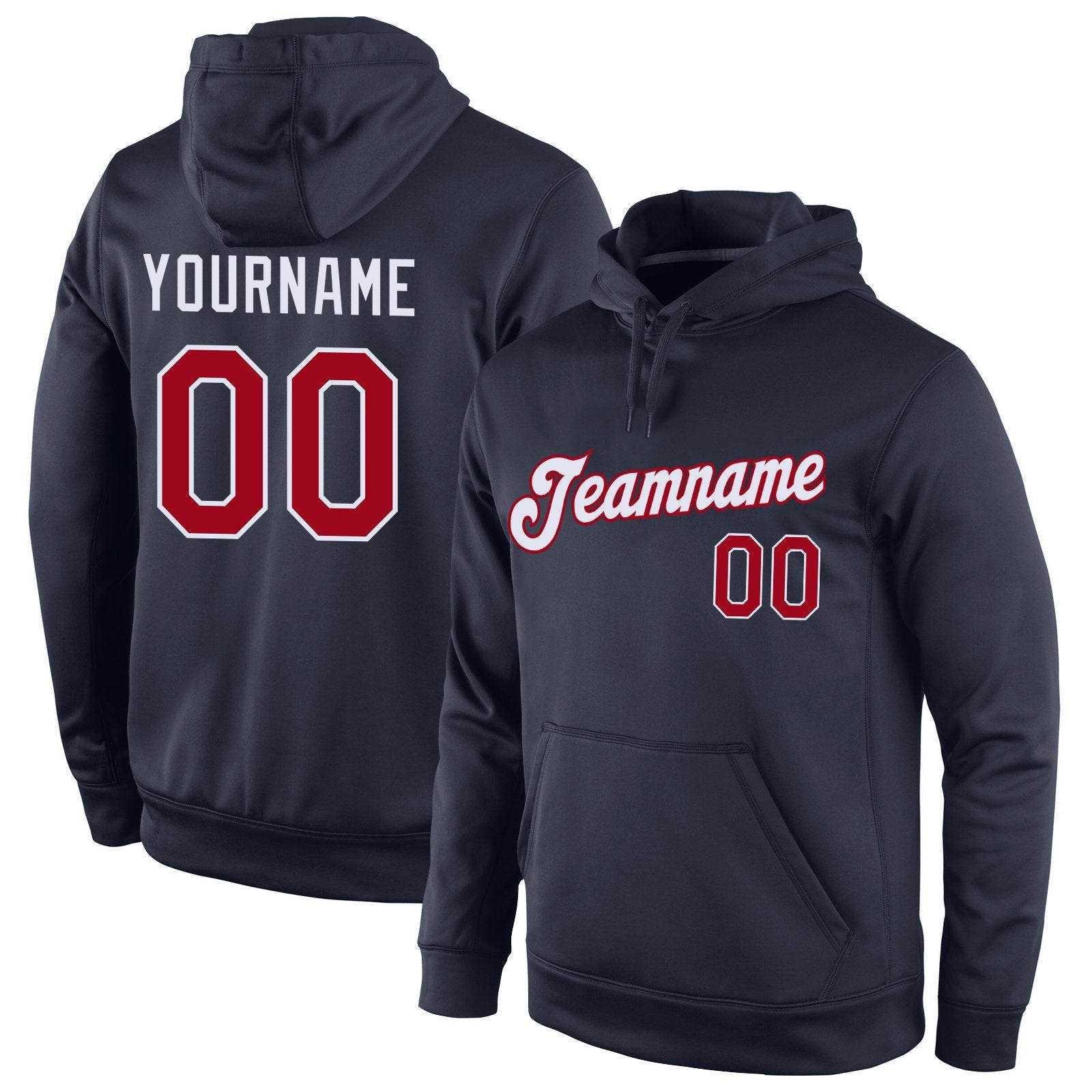 Custom Navy Red-White Classic Style Uniform Pullover Fashion Hoodie| KXKSHOP
