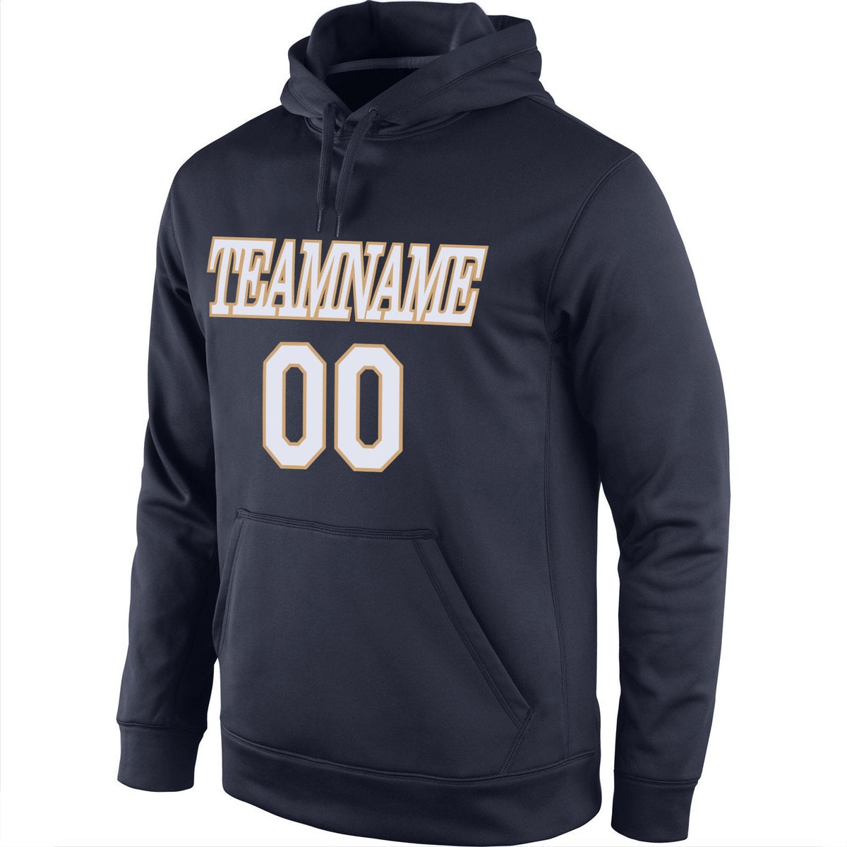 Custom Navy White-Old Gold Classic Style Uniform Pullover Fashion Hoodie| KXKSHOP