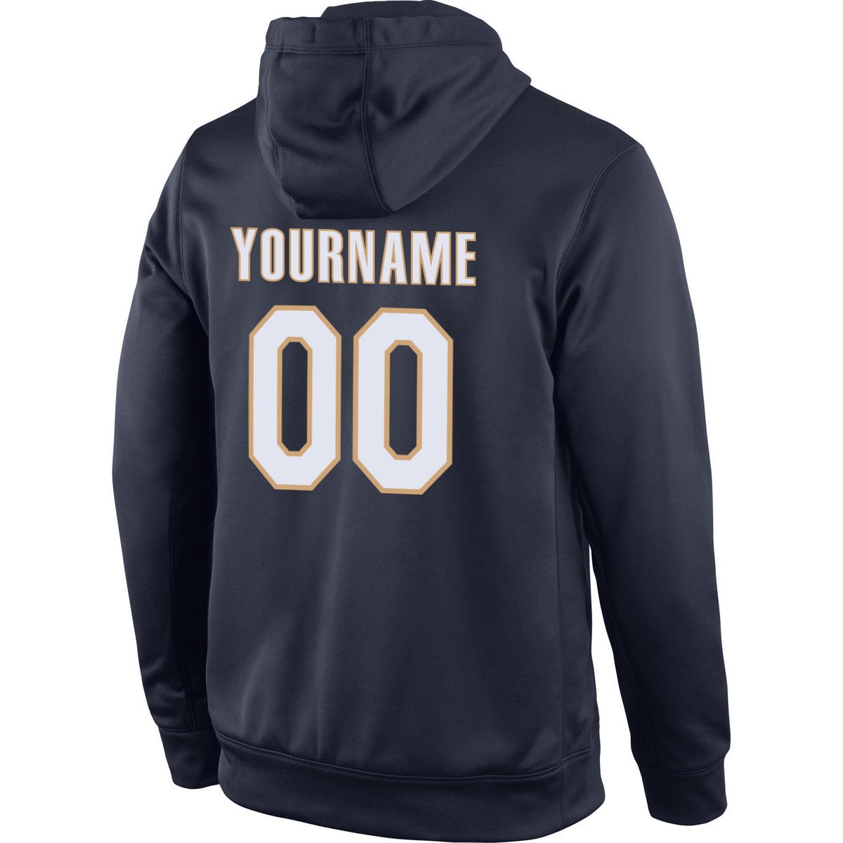 Custom Navy White-Old Gold Classic Style Uniform Pullover Fashion Hoodie| KXKSHOP