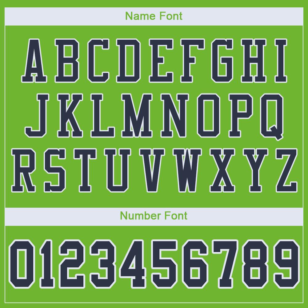 Custom Neon Green Navy-White Classic Style Mesh Authentic American Football Jersey| KXKSHOP