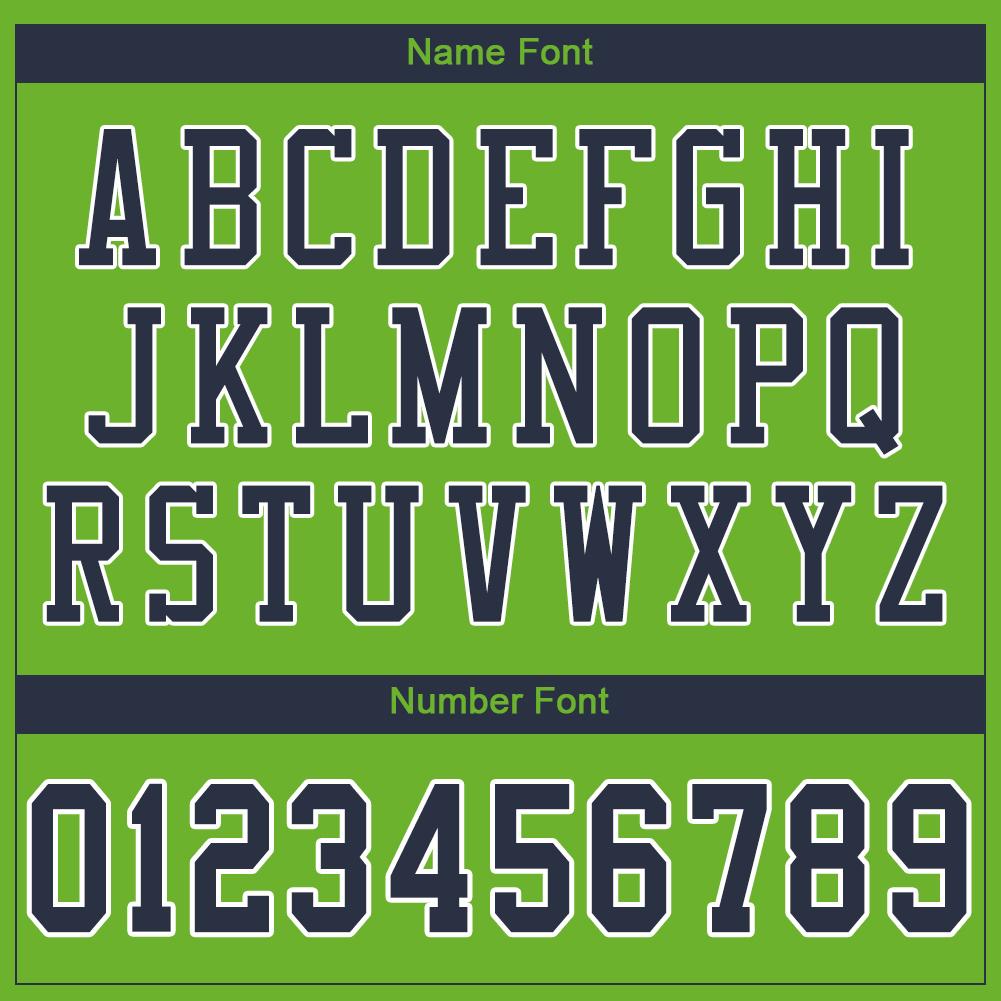 Custom Neon Green Navy-White Classic Style Mesh Authentic American Football Jersey| KXKSHOP