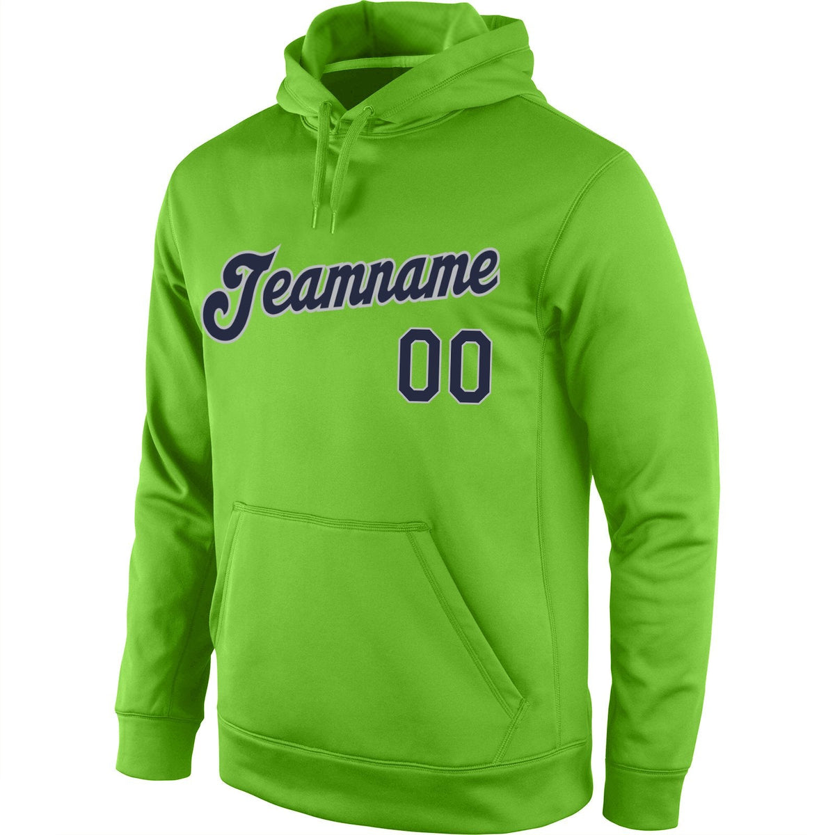 Custom Neon Green Navy-Gray Classic Style Uniform Pullover Fashion Hoodie| KXKSHOP