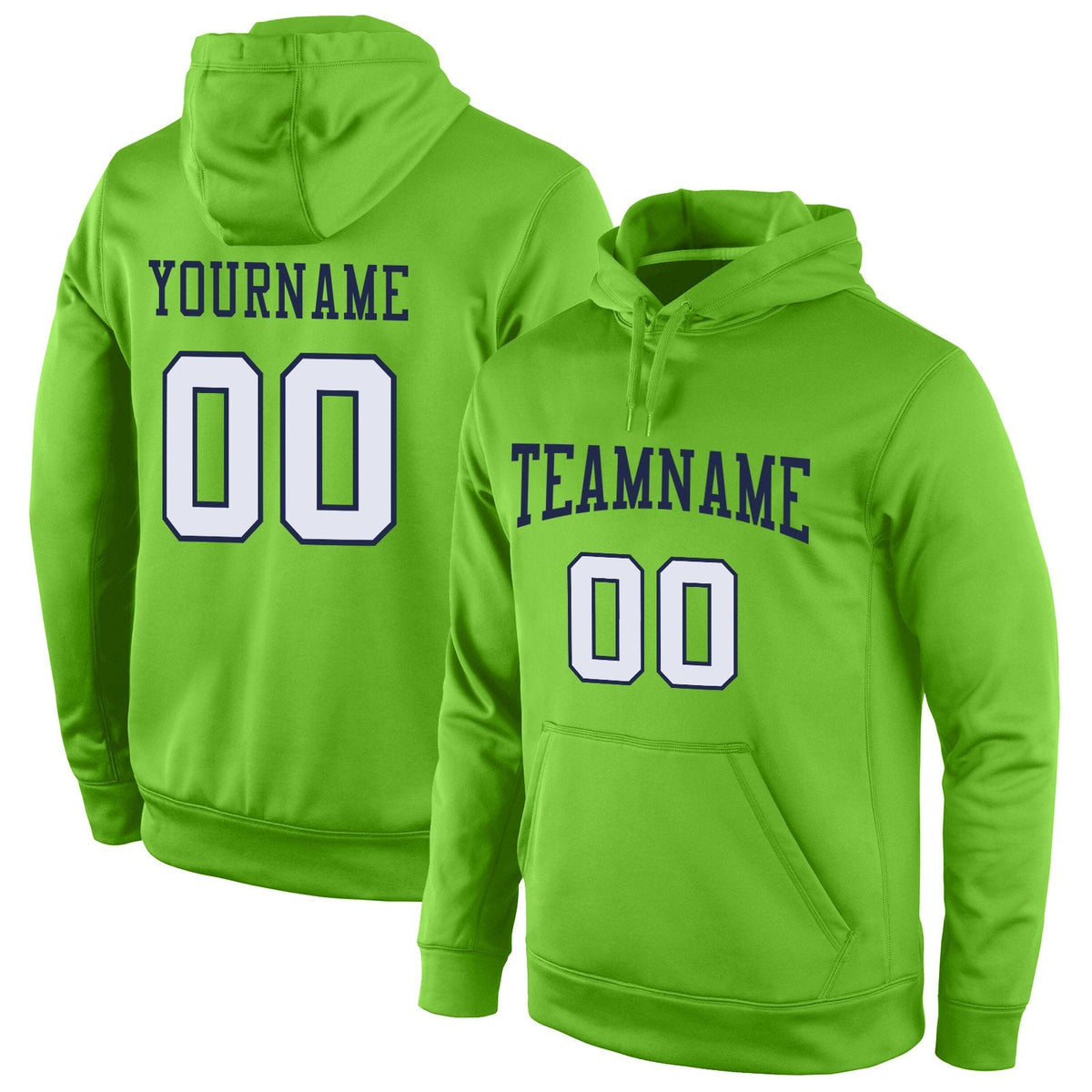 Custom Neon Green White-Navy Classic Style Uniform Pullover Fashion Hoodie| KXKSHOP