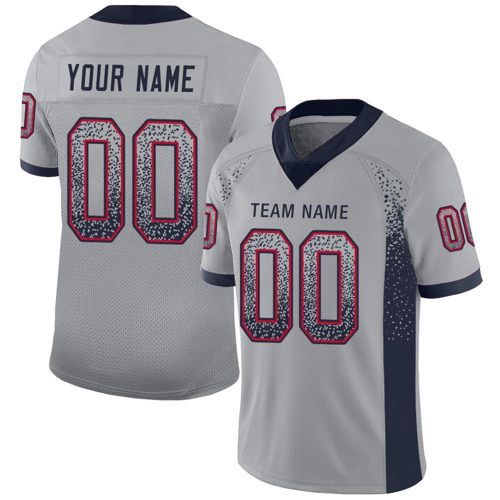 Custom Light Gray Navy-Scarlet Drift Fashion Mesh Authentic American Football Jersey| KXKSHOP